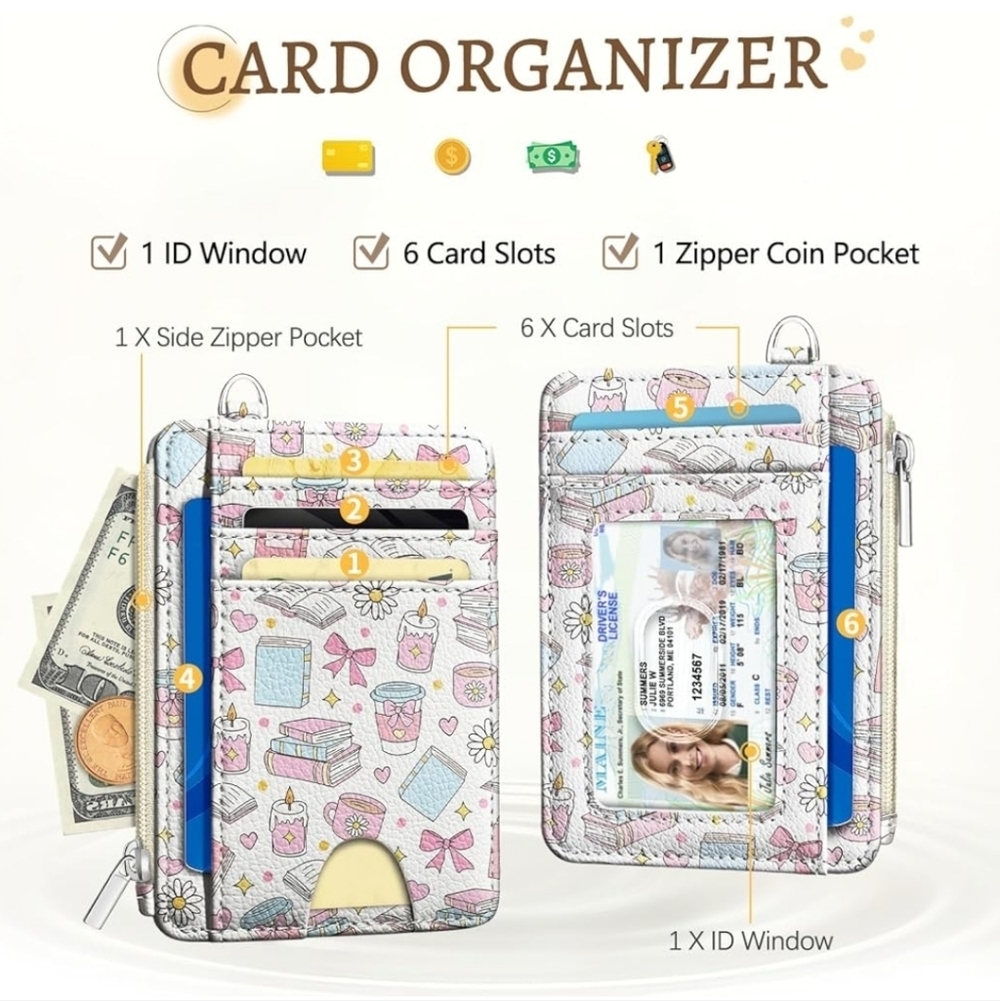Colorful Card Organizer with ID Window